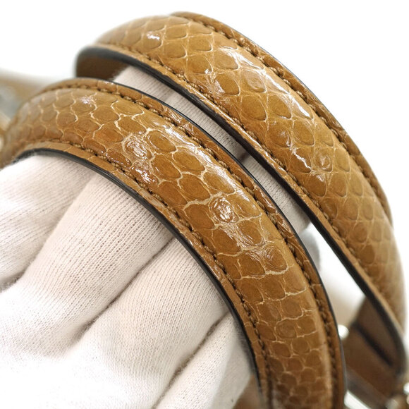 Gucci Handbag Strap Snake GG Horsebit Zumi Line Python Brown Bag - Picture 7 of 9